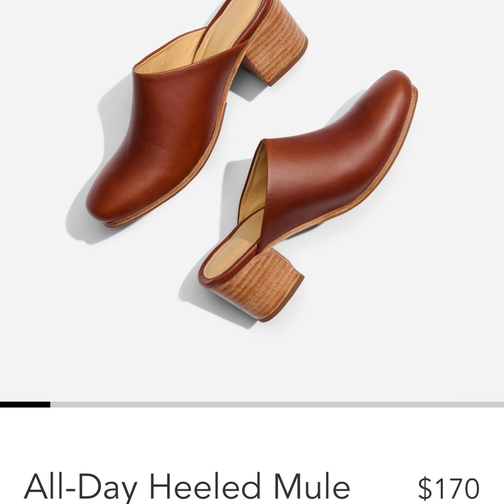 MOVING SALE Nisolo All-Day Heeled Mules in Brandy, Size 6.5